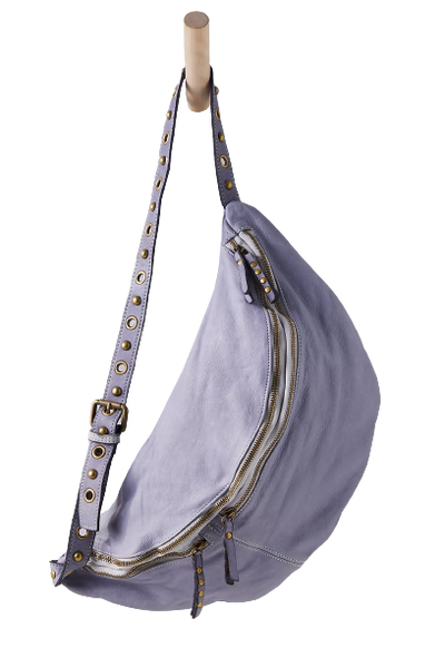 Large Leather Bella Sling Bag in Lilac
