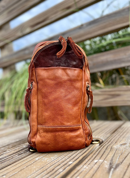 Alex Leather Sling in Cognac