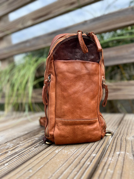 Alex Leather Sling in Cognac