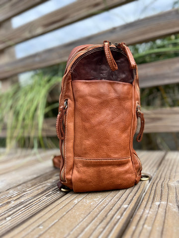 Alex Leather Sling in Cognac