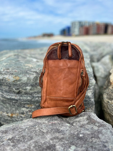 Alex Leather Sling in Cognac