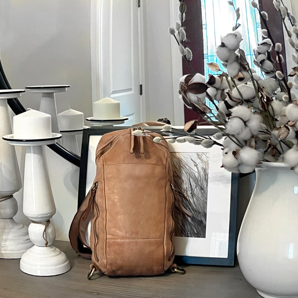 Alex Leather Sling in Taupe