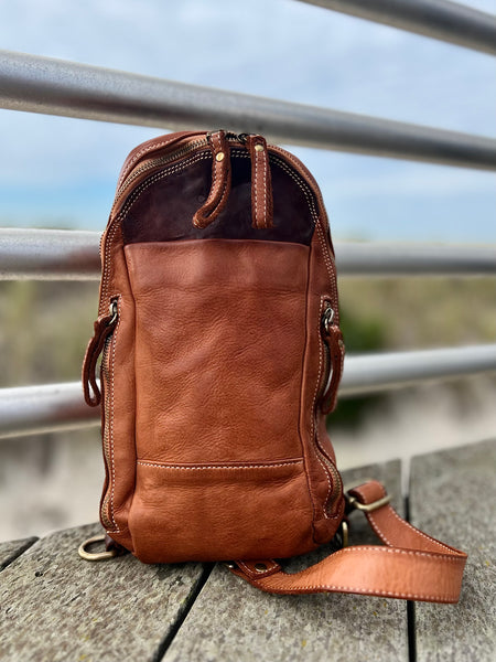 Alex Leather Sling in Cognac
