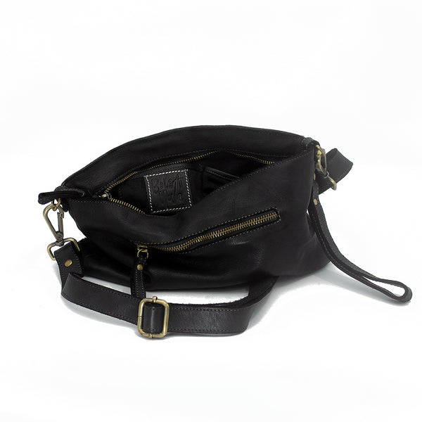 Laura Woven Crossbody in Black