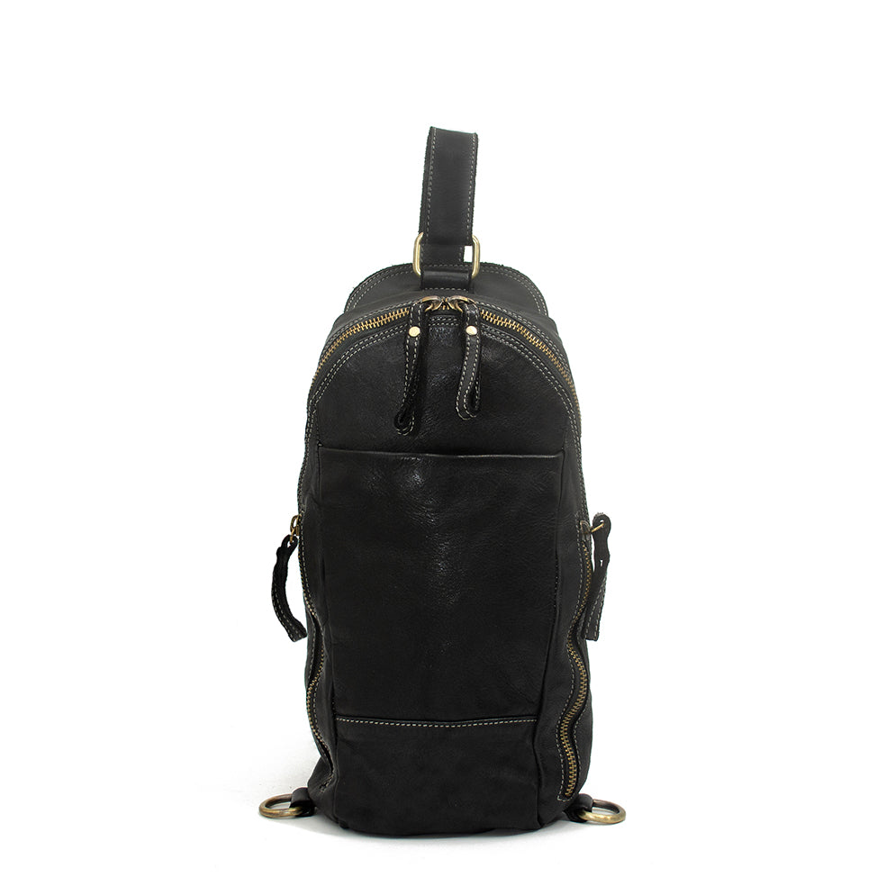 Alex Leather Sling in Black