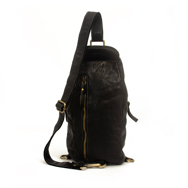 Alex Leather Sling in Black