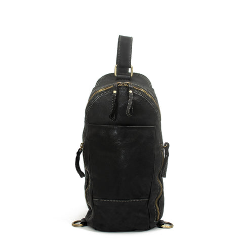 Alex Leather Sling in Black