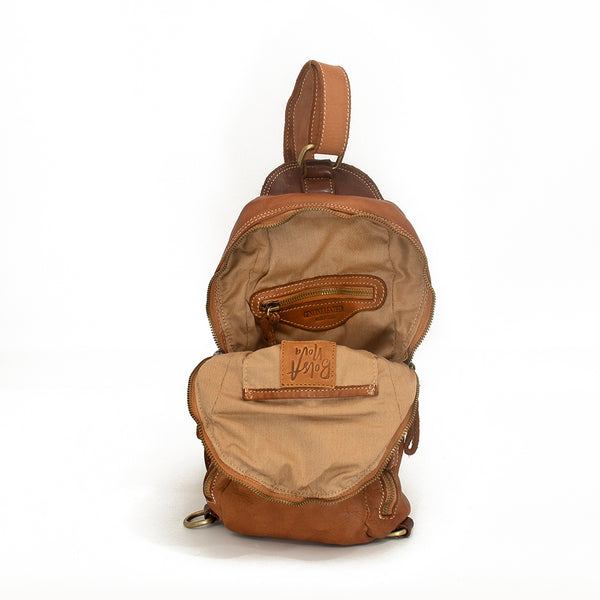 Alex Leather Sling in Cognac