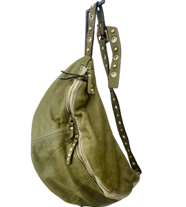 Large Leather Bella Sling Bag in Olive