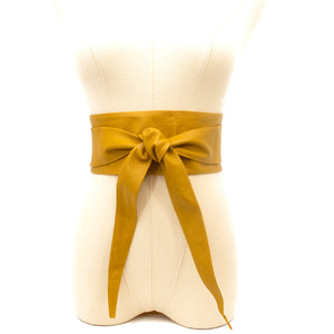 Obi Wrap Belt in Mustard Yellow