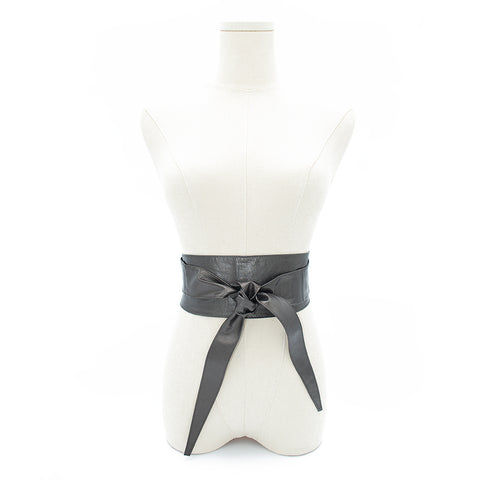 Obi Wrap Belt in Gunmetal