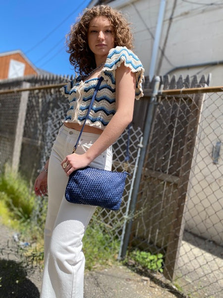 Laura Woven Crossbody in Taupe