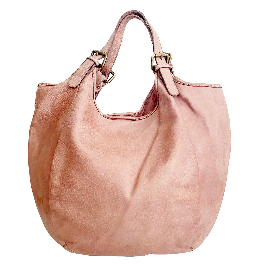 Leather Tote, Suede Bag, Shoulder Bag, Blush Pink Leather Bag