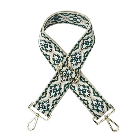 Green and Gray Woven Shoulder Strap