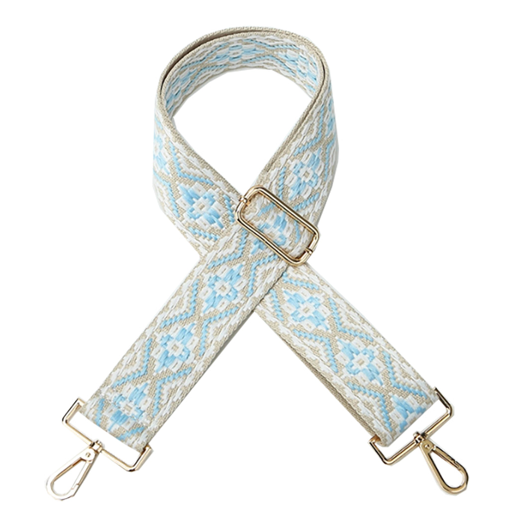 Light Blue and Gray Woven Shoulder Strap