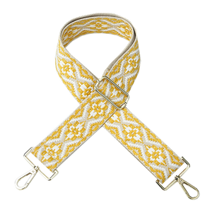Yellow and White Woven Shoulder Strap