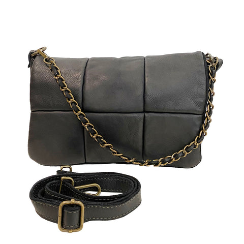 Tina Quilt Crossbody in Black
