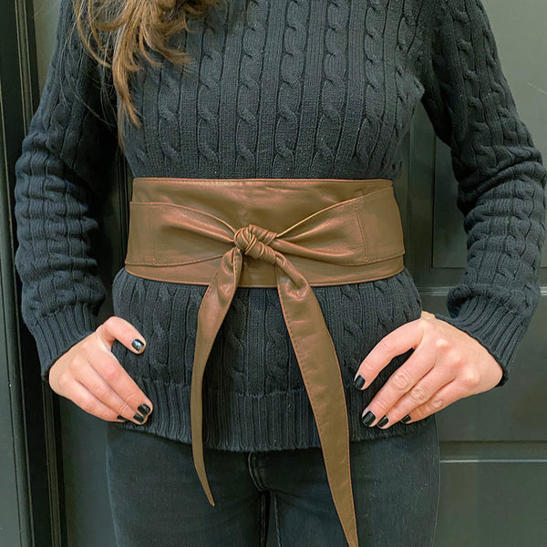 Obi Wrap Belt in Tan