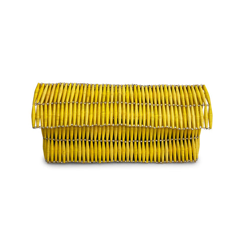 Yellow Fold Over Clutch