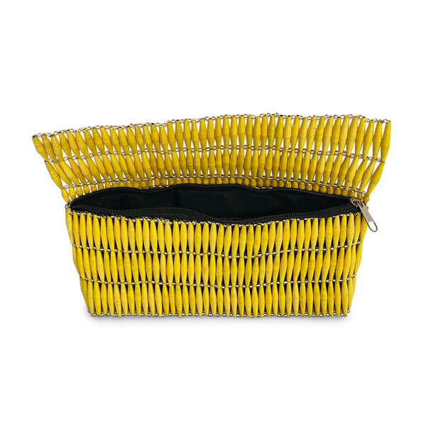 Yellow Fold Over Clutch