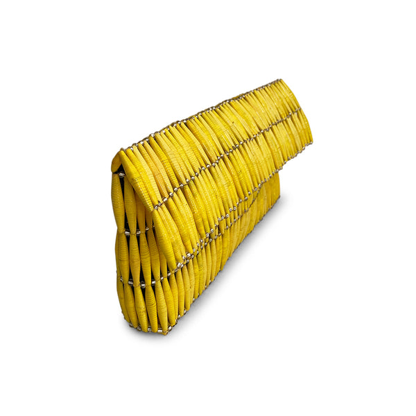 Yellow Fold Over Clutch