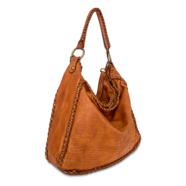 Side View of Gabby Hobo in Cognac
