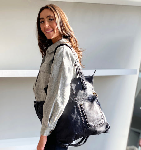 Claudia Tote in Black on Model