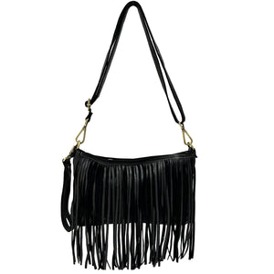 Fringe Crossbody Bag in Black – Bolsa Nova Handbags