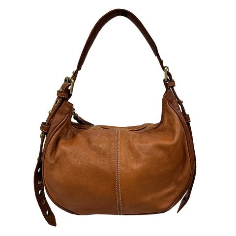 Bolsa Nova Anna Studded Leather Hobo Bag