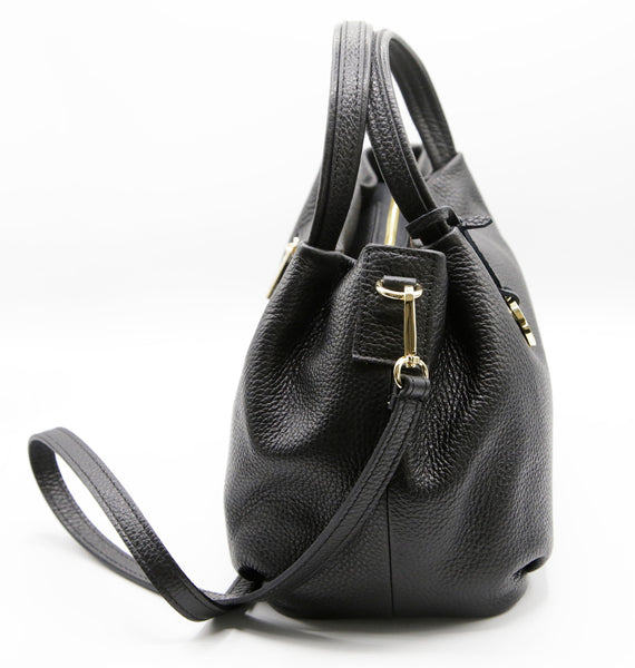 Side View of Boss Babe Satchel Crossbody Black