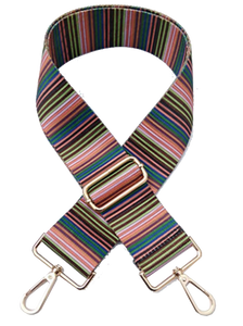 Printed Fabric Shoulder strap- Multi color stripe print