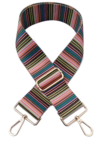 Printed Fabric Shoulder strap- Multi color stripe print